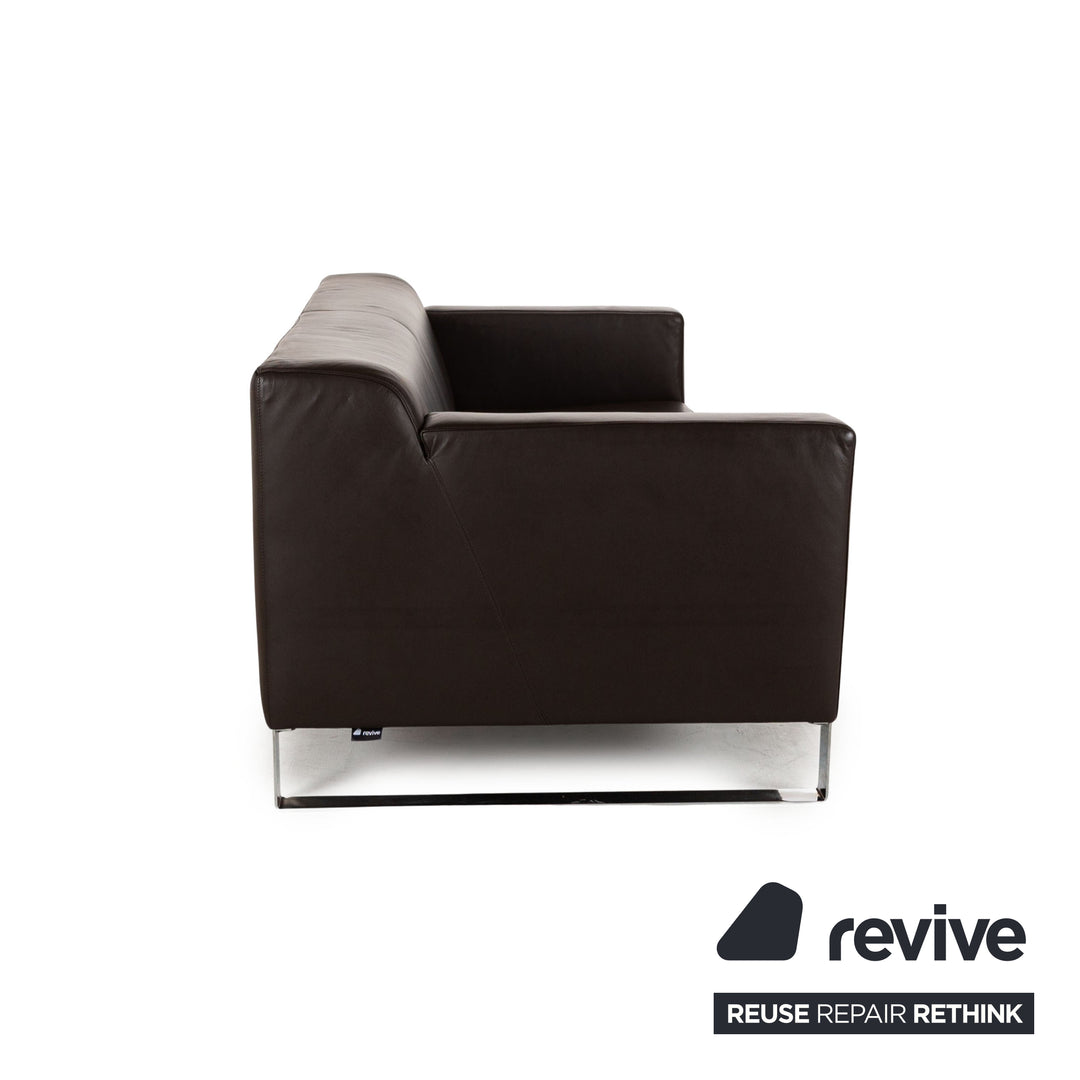 Machalke Leder Dreisitzer Braun Sofa Couch