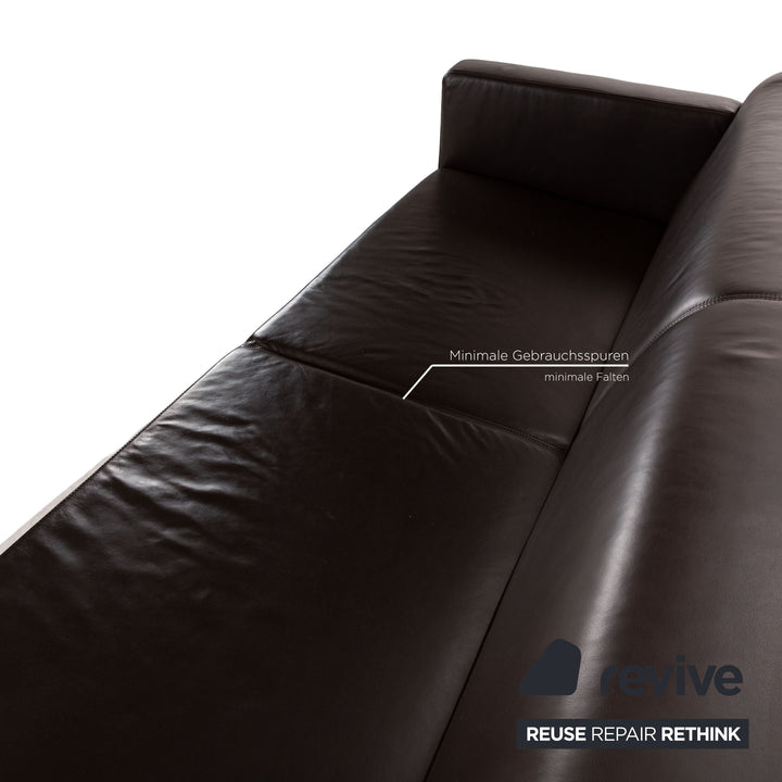 Machalke Leder Dreisitzer Braun Sofa Couch