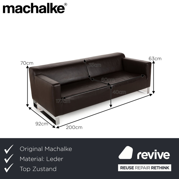 Machalke Leder Dreisitzer Braun Sofa Couch