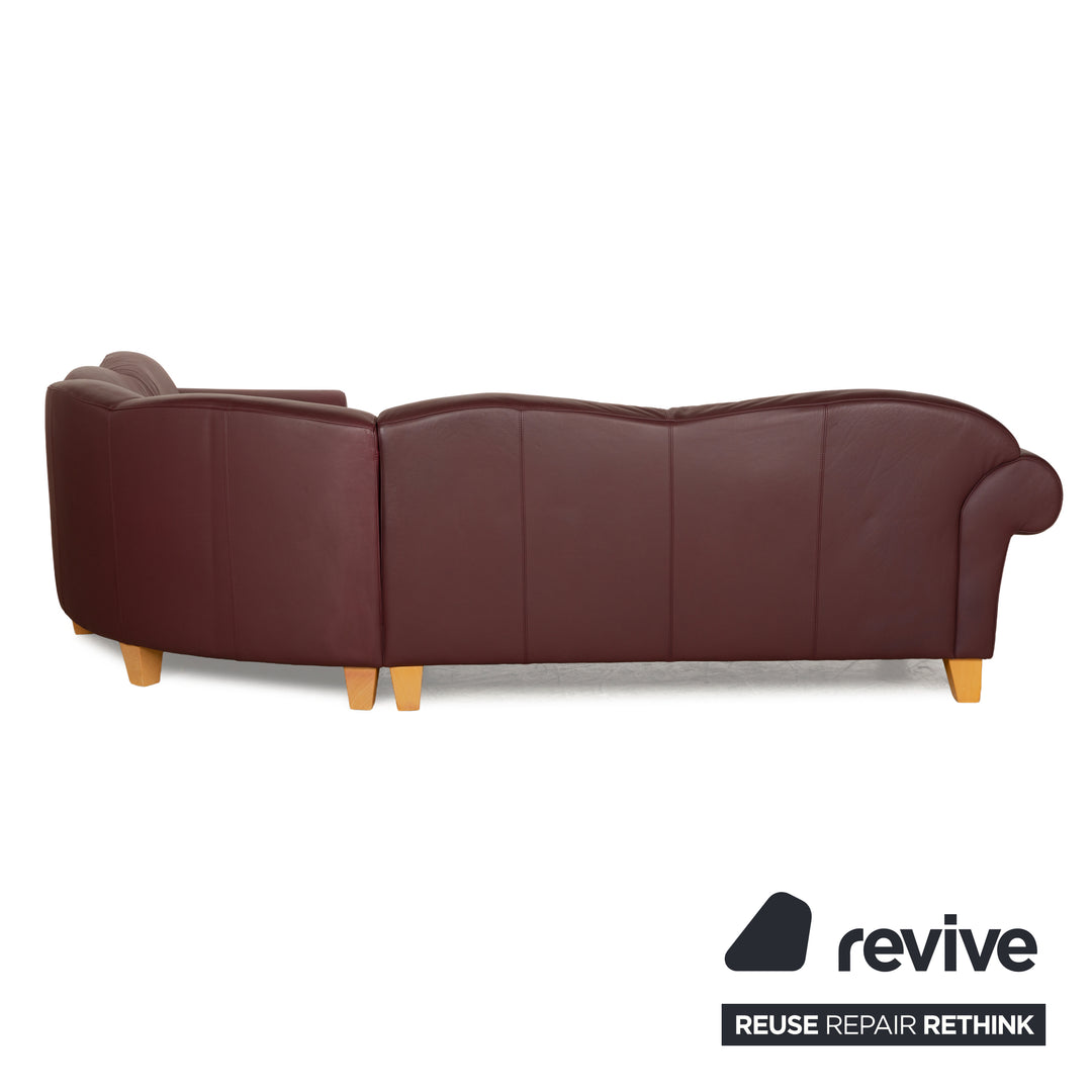 Machalke Leder Ecksofa Braun Rot Sofa Couch