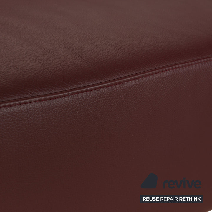 Machalke Leder Ecksofa Braun Rot Sofa Couch