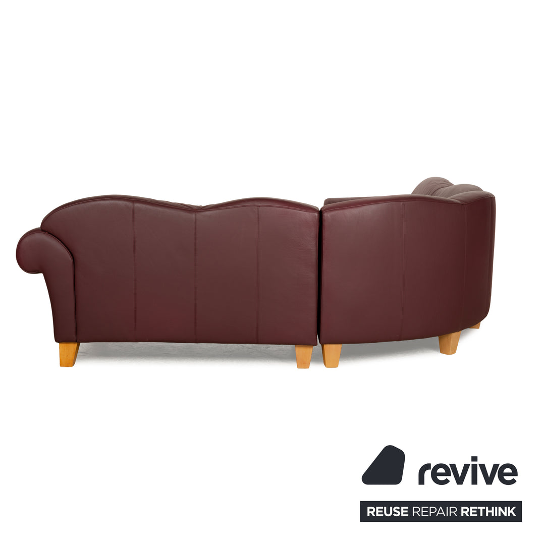 Machalke Leder Ecksofa Braun Rot Sofa Couch