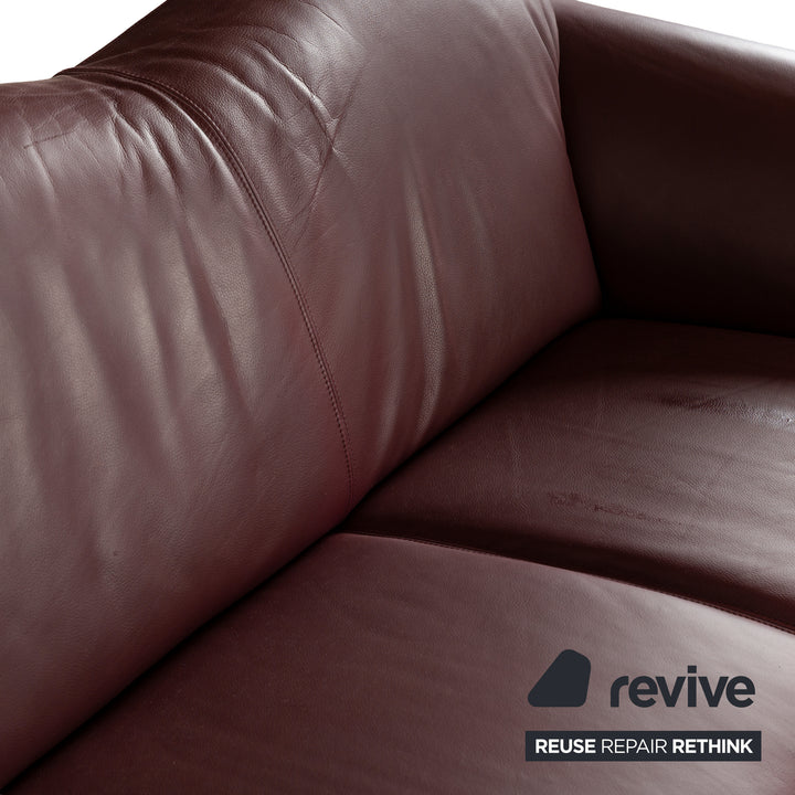 Machalke Leder Ecksofa Braun Rot Sofa Couch