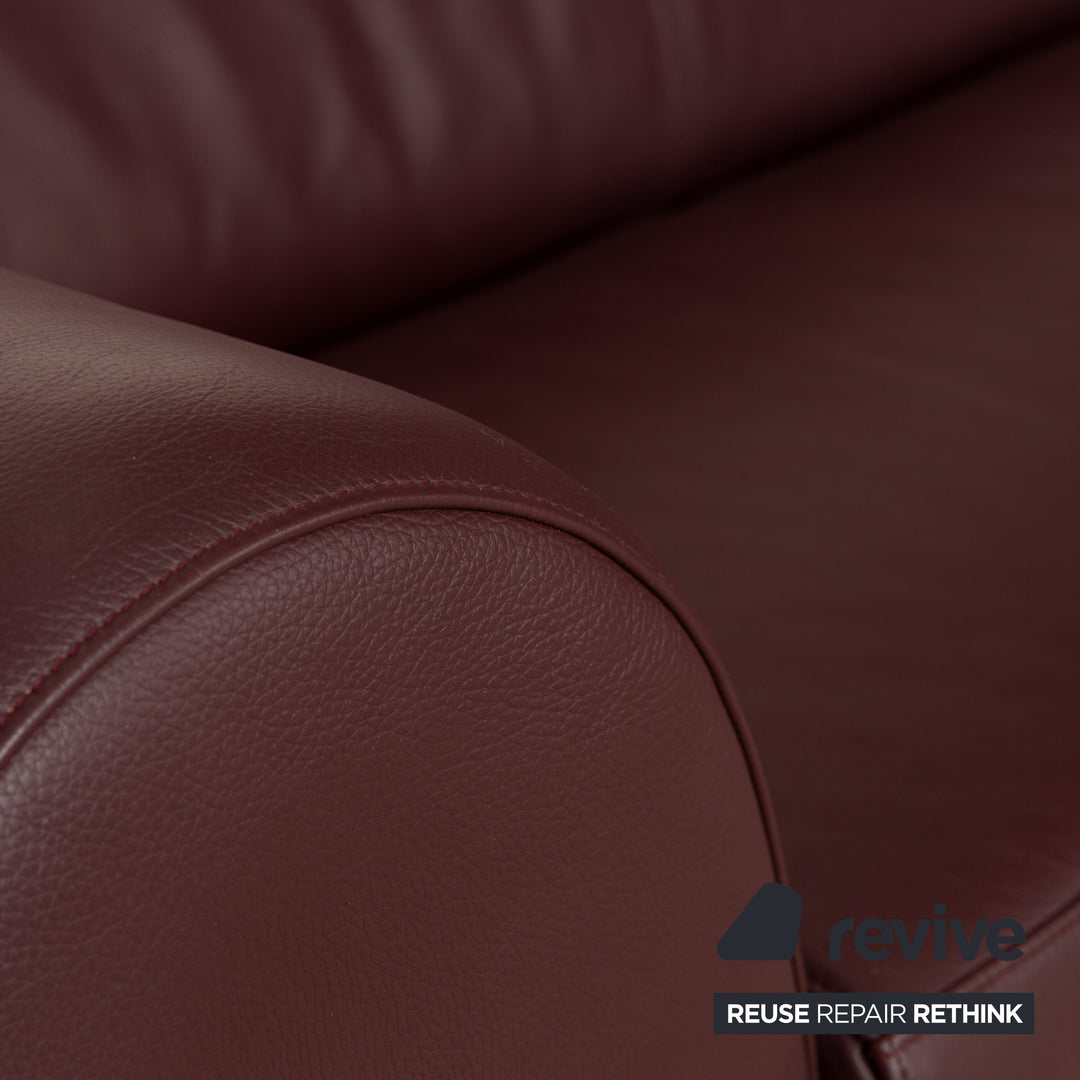 Machalke Leder Ecksofa Braun Rot Sofa Couch