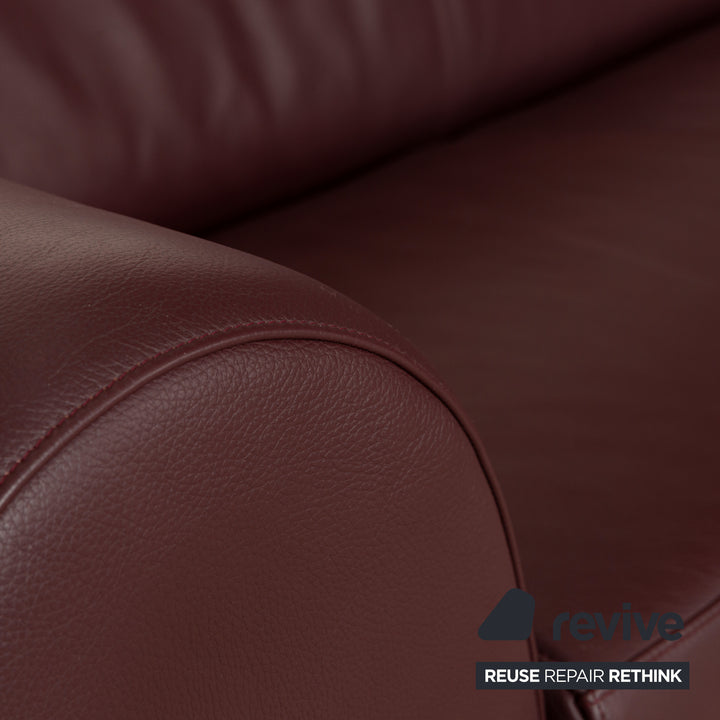 Machalke Leder Ecksofa Braun Rot Sofa Couch