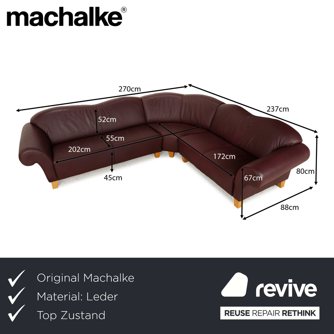 Machalke Leder Ecksofa Braun Rot Sofa Couch