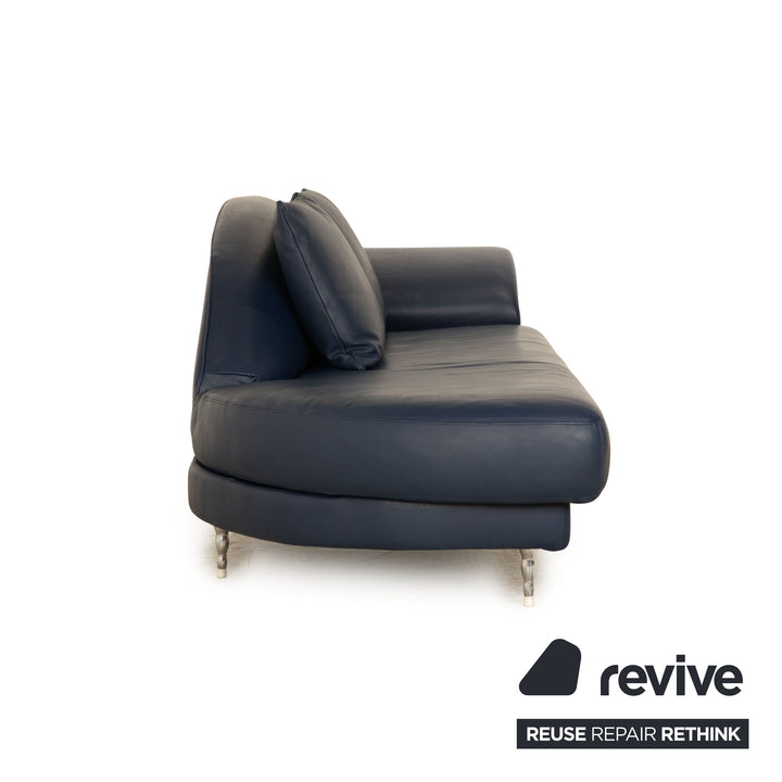 Chaise longue en cuir Machalke Bleu Bleu foncé