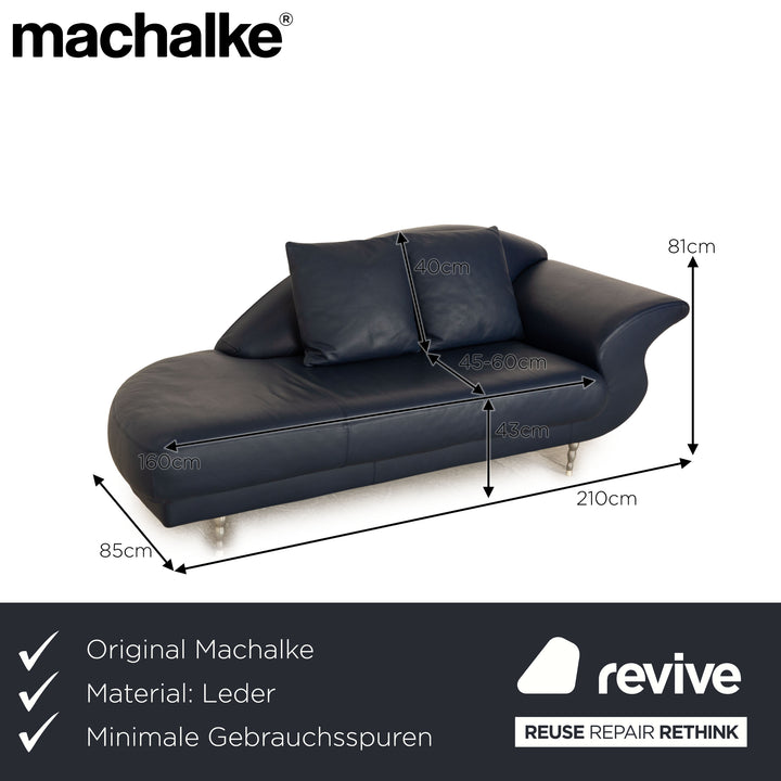 Chaise longue en cuir Machalke Bleu Bleu foncé