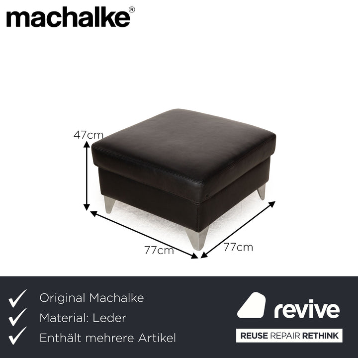 Ensemble de canapés en cuir Machalke, tabouret noir, canapé d'angle