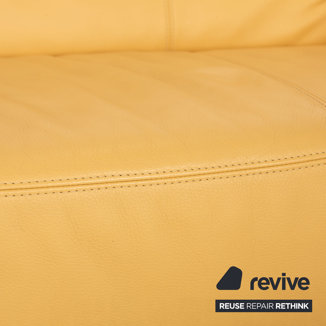 Machalke Leather Two Seater Cream Beige Sofa Couch