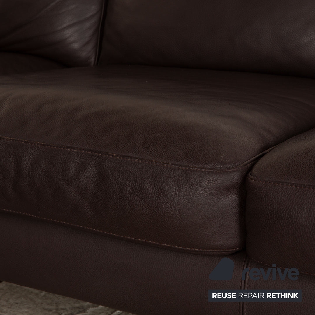 Canapé d'angle en cuir Machalke System Plus marron