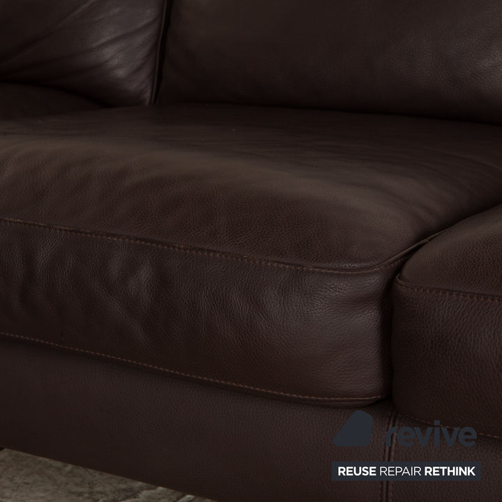 Canapé d'angle en cuir Machalke System Plus marron