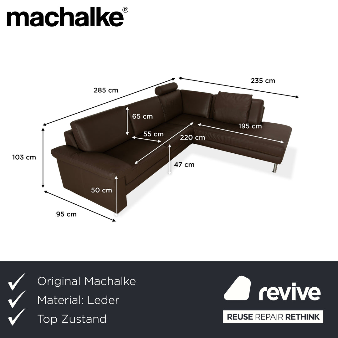 Machalke System Plus Leder Ecksofa Braun Sofa Couch