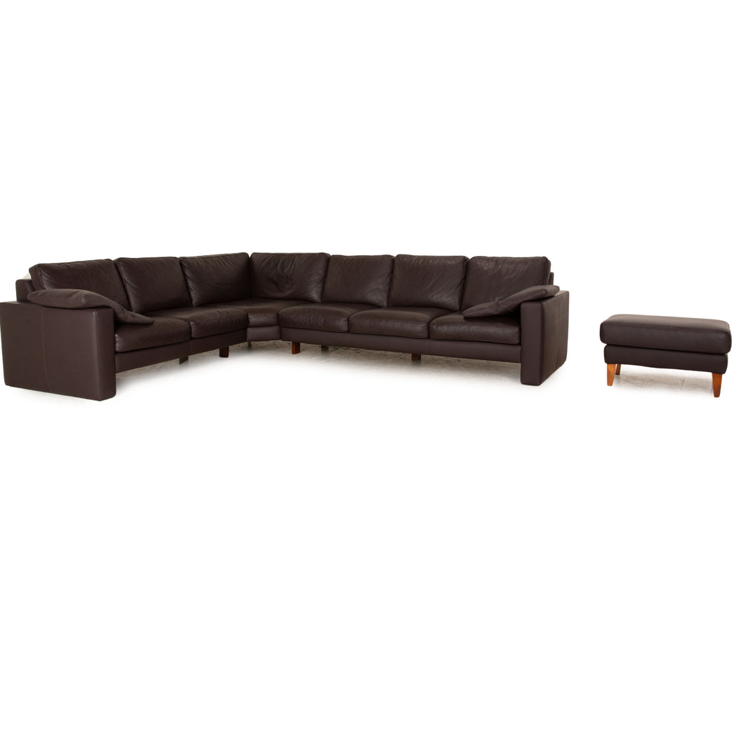 Machalke System Plus Ensemble de canapés en cuir Marron Tabouret de canapé d'angle