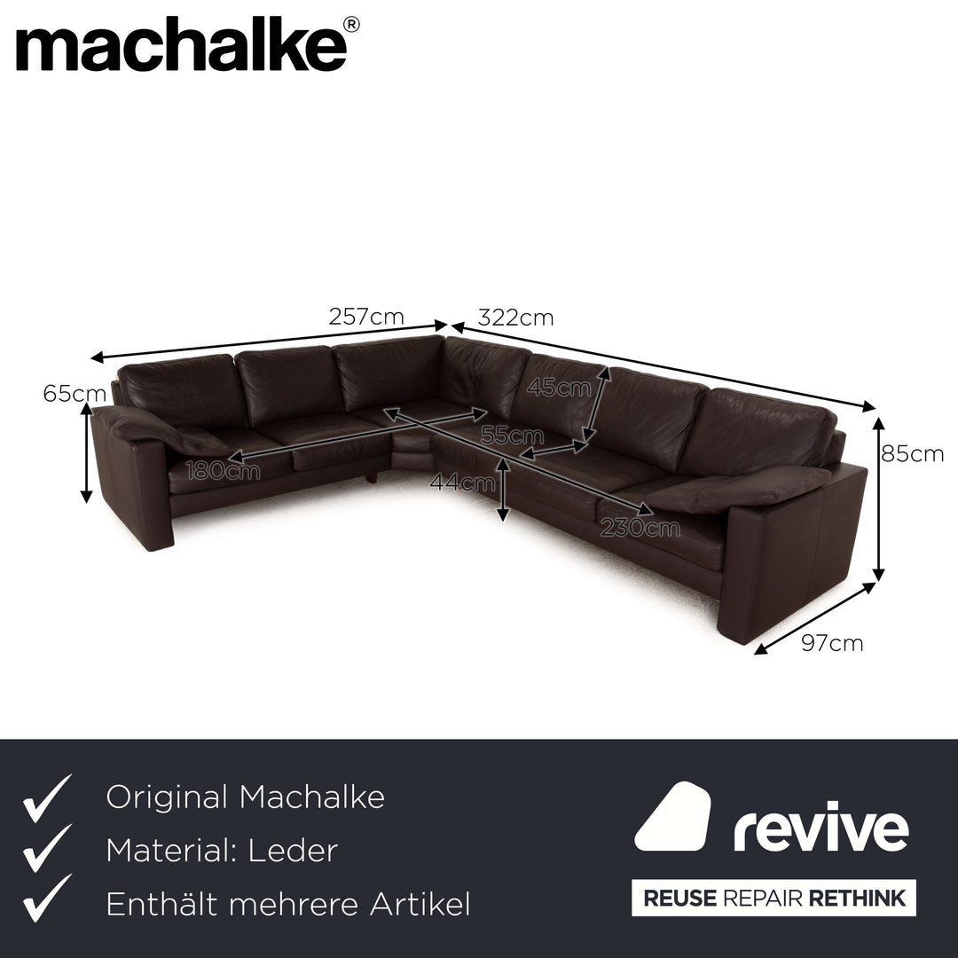 Machalke System Plus Ensemble de canapés en cuir Marron Tabouret de canapé d'angle