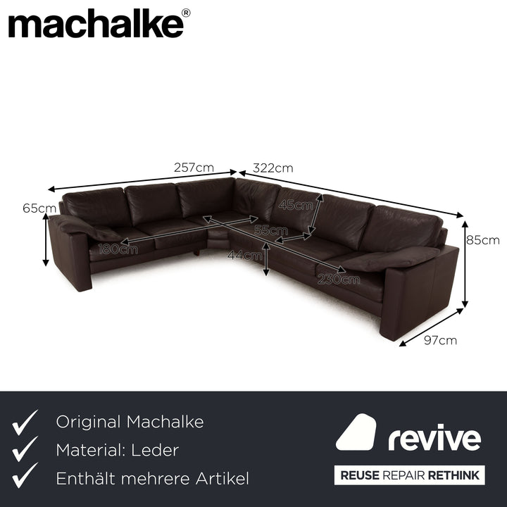 Machalke System Plus Ensemble de canapés en cuir Marron Tabouret de canapé d'angle