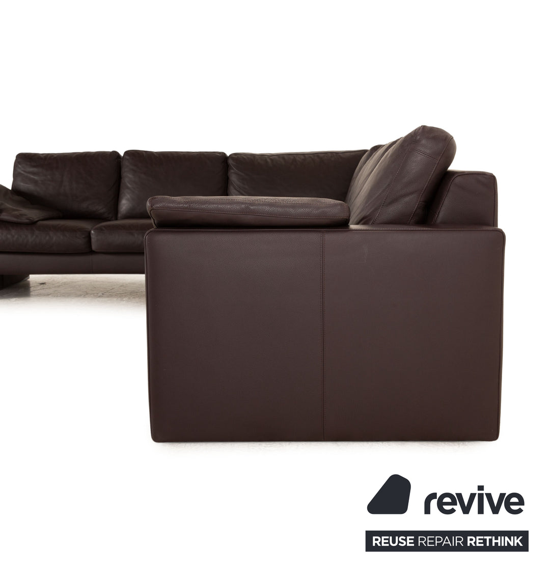 Machalke System Plus Ensemble de canapés en cuir Marron Tabouret de canapé d'angle