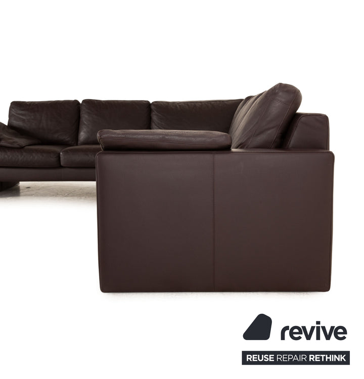 Machalke System Plus Ensemble de canapés en cuir Marron Tabouret de canapé d'angle