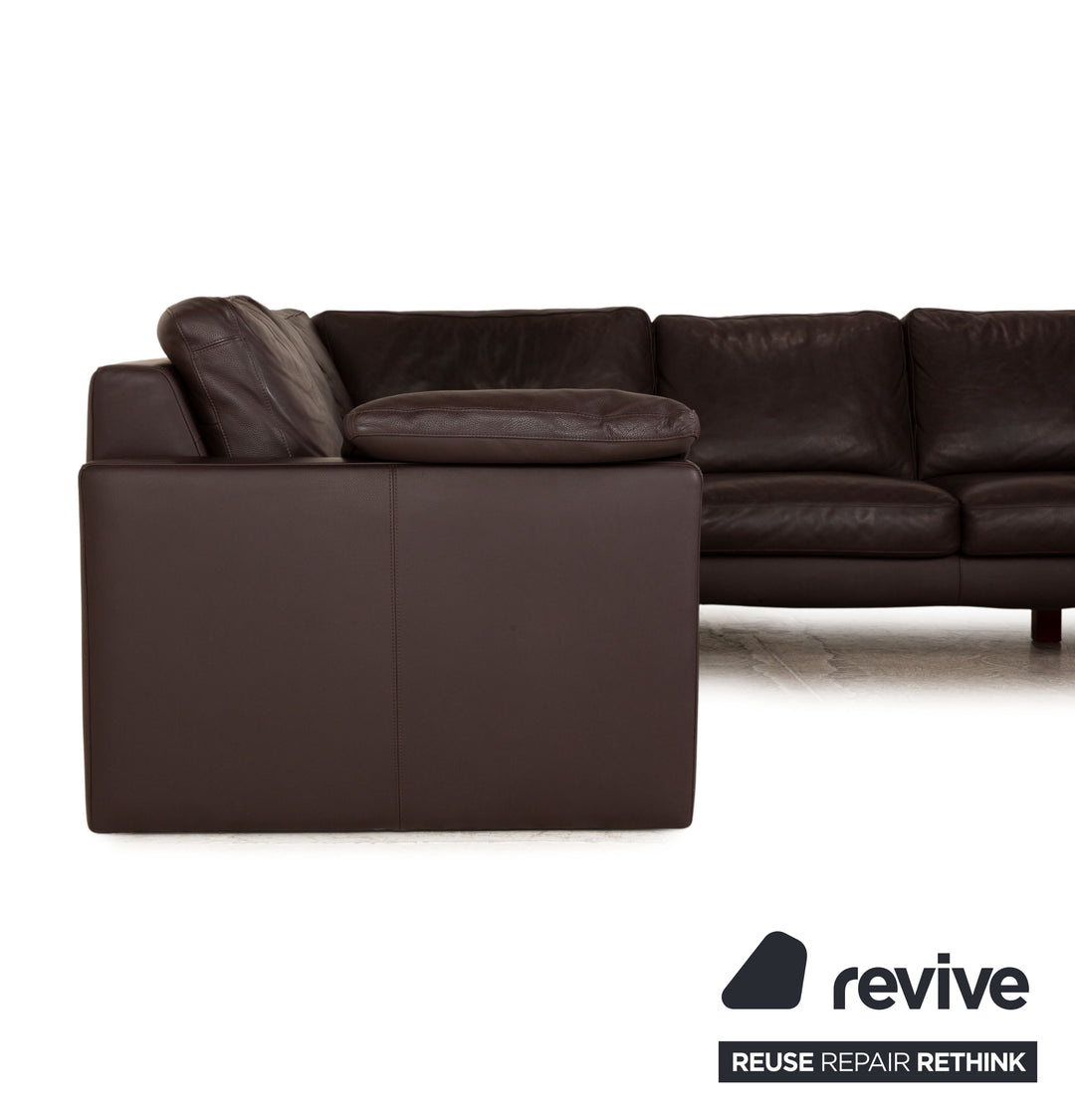 Machalke System Plus Ensemble de canapés en cuir Marron Tabouret de canapé d'angle