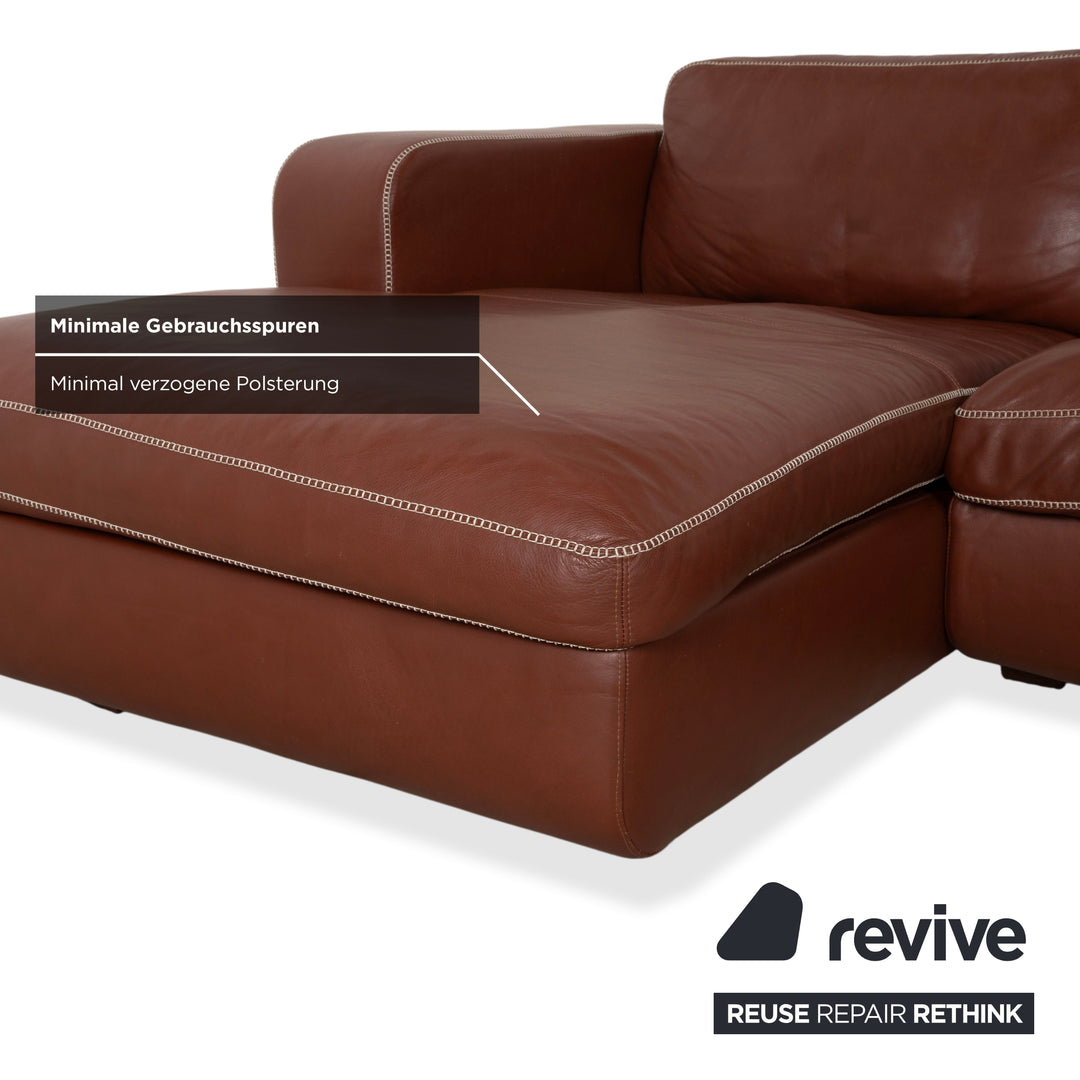 Machalke Valentino Leder Ecksofa Braun Cognac Sofa Couch