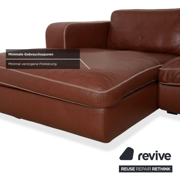 Machalke Valentino Leder Ecksofa Braun Cognac Sofa Couch