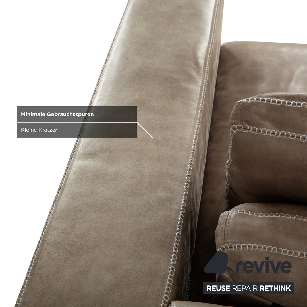 Machalke Valentino Leder Anilinleder Sessel Grau