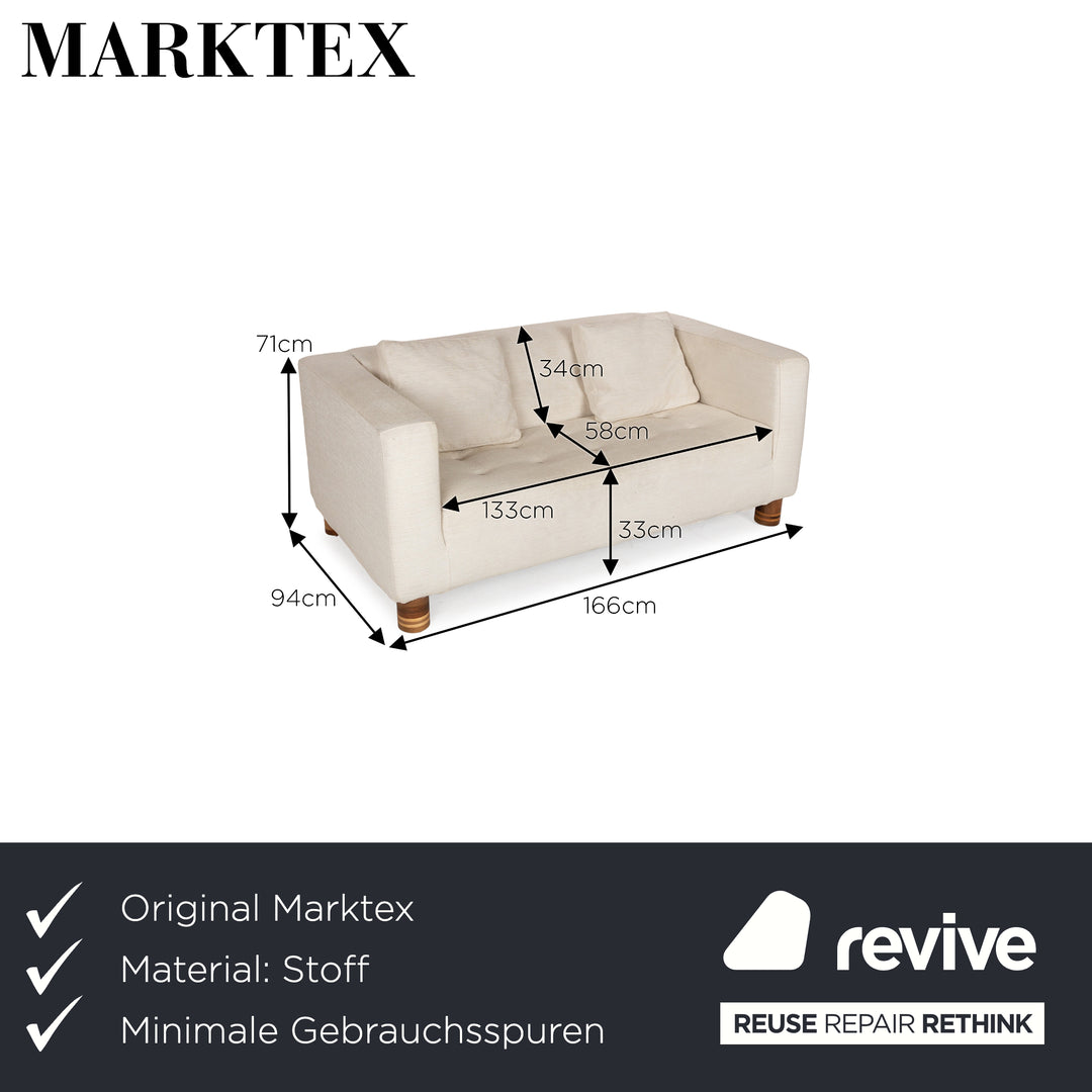 Marktex Stoff Zweisitzer Creme Sofa Couch