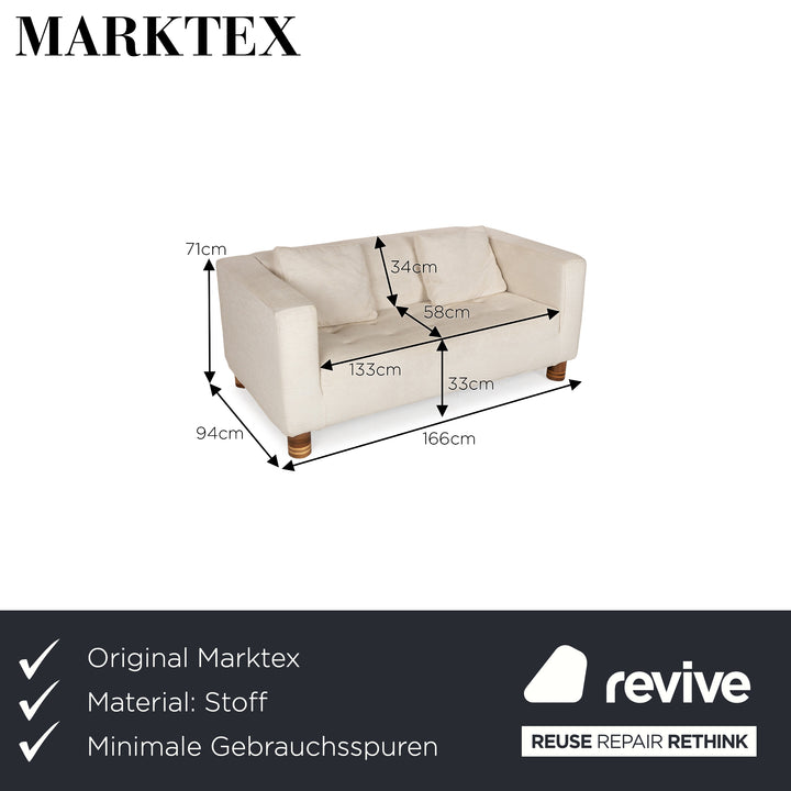 Marktex Stoff Zweisitzer Creme Sofa Couch