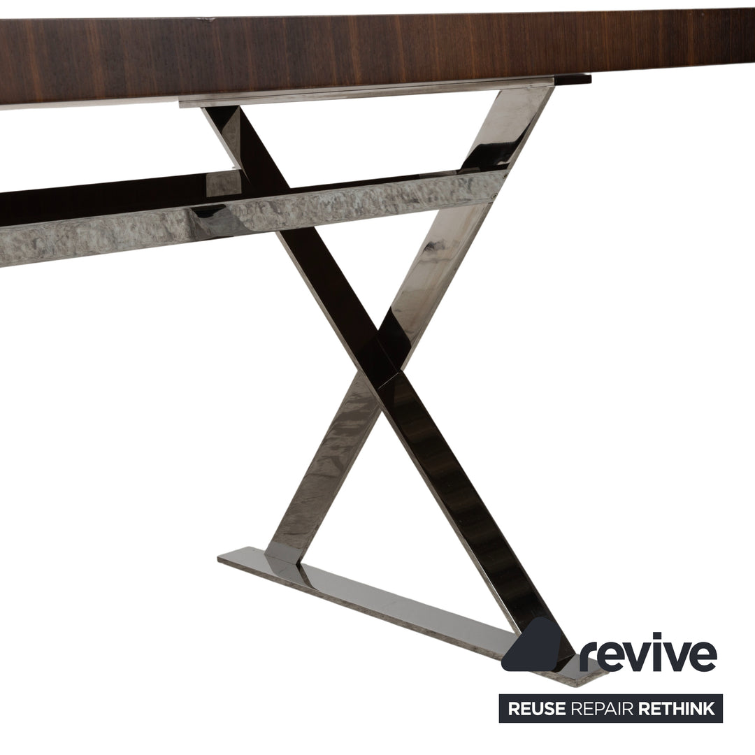 Maxalto Max Holz Esstisch Braun Chrom Esszimmer 240 x 110 cm