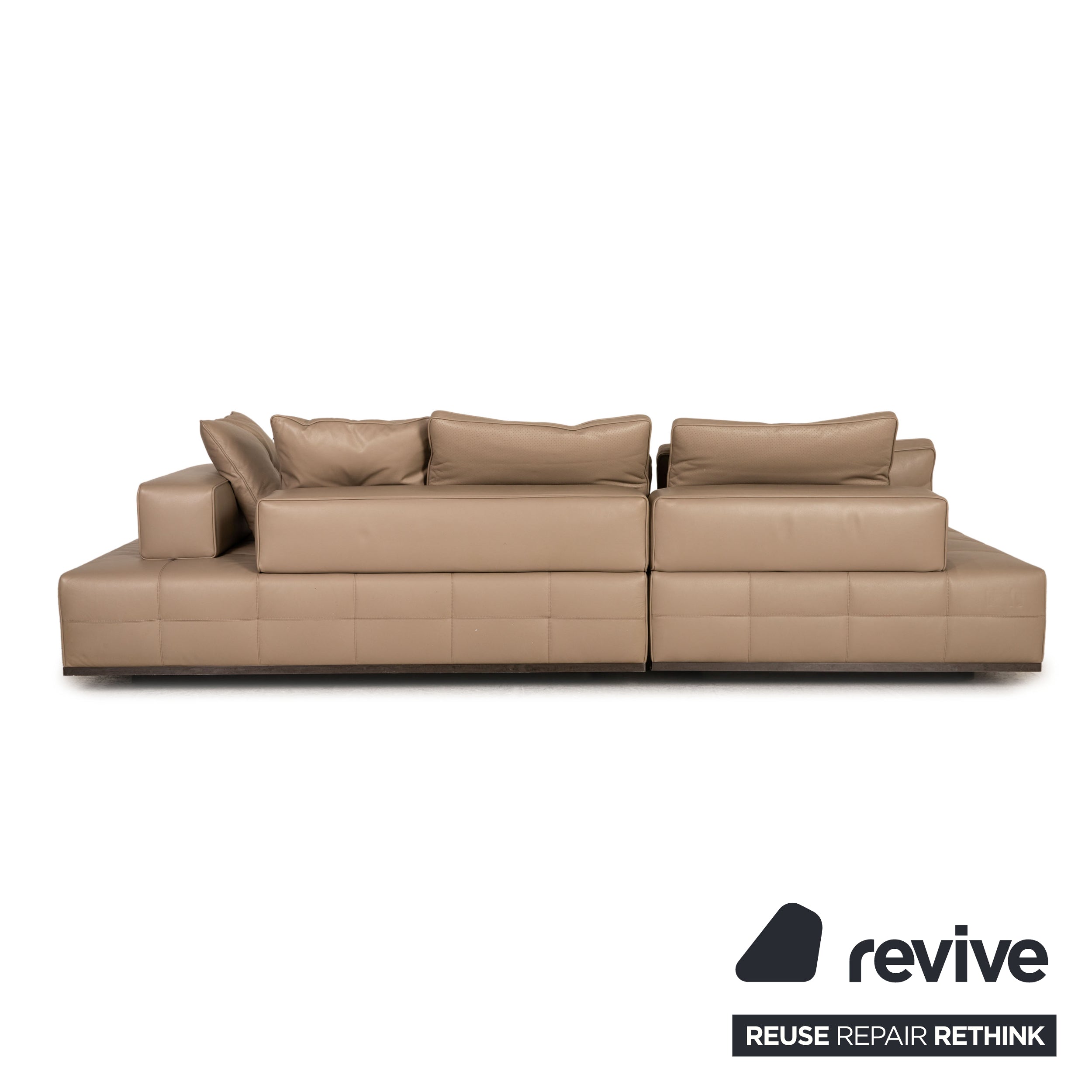 Minotti Lawrence Clan Leder Sofa Beige Ecksofa Couch