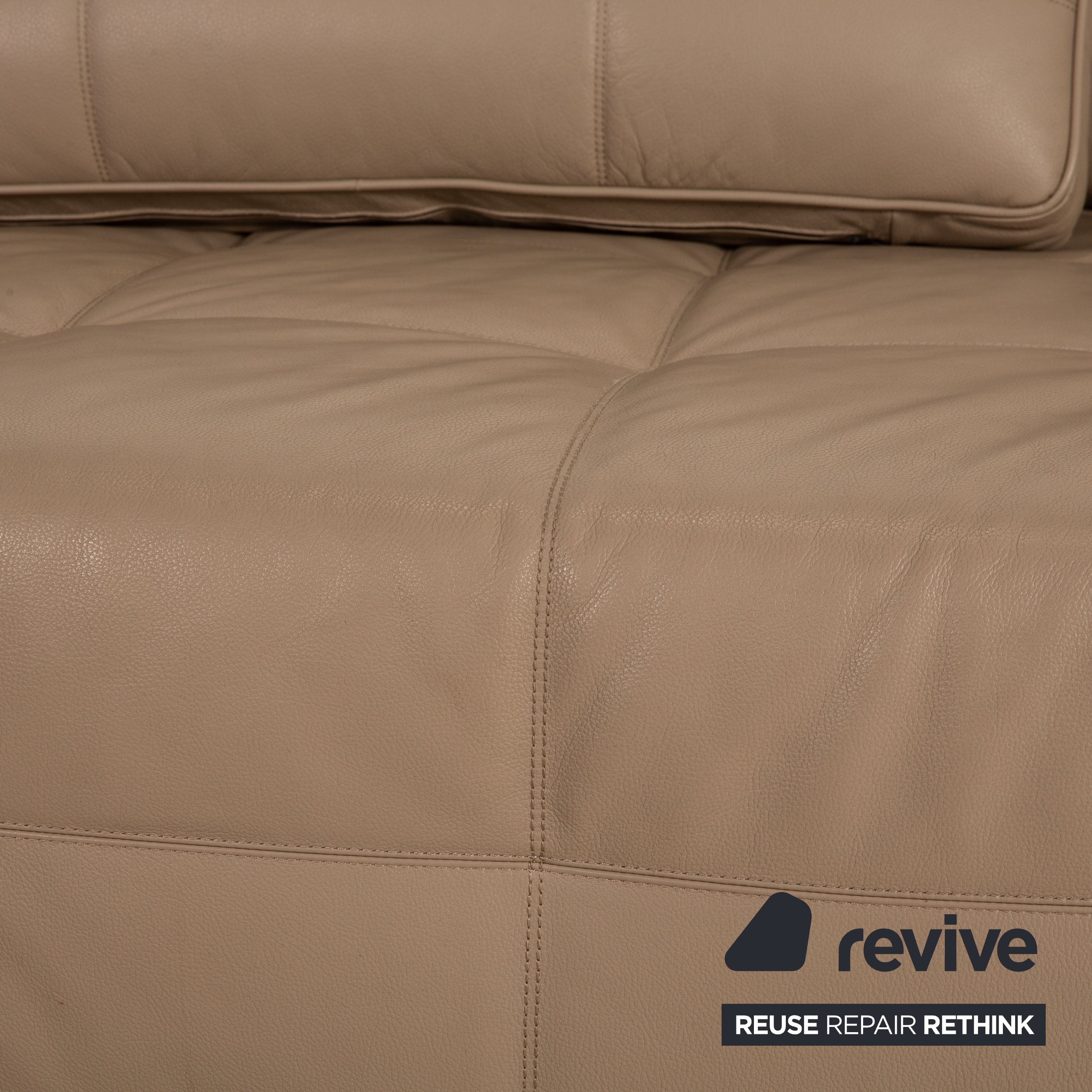 Minotti Lawrence Clan Leder Sofa Beige Ecksofa Couch
