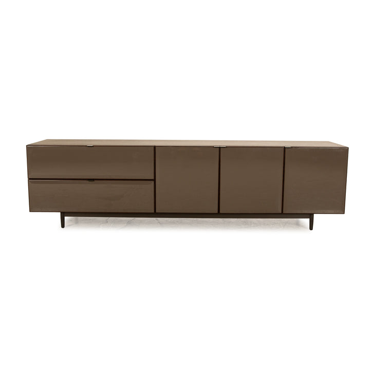 Minotti Morrison Buffet en Bois et Verre Commode Marron