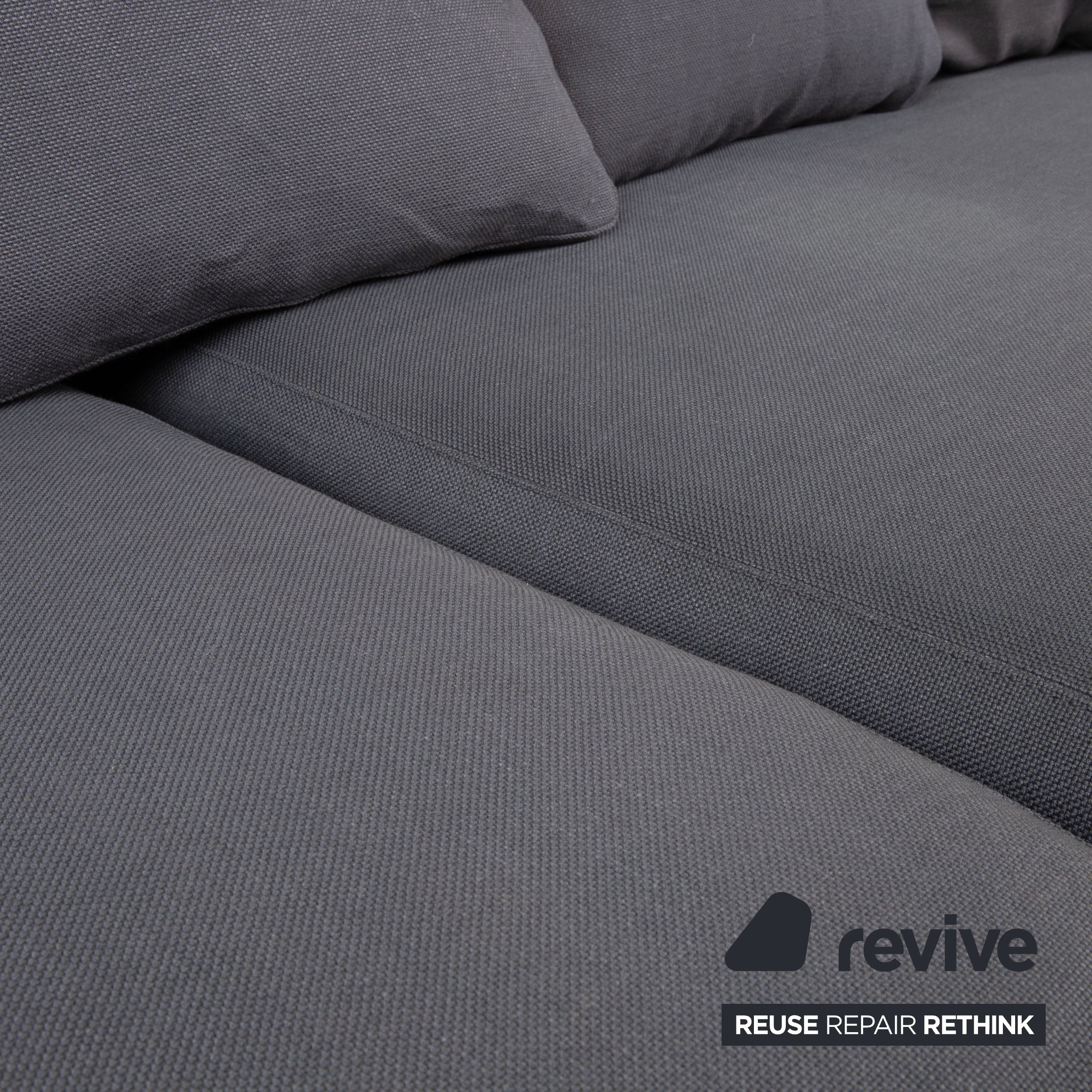 Minotti Stoff Ecksofa Grau Sofa Couch