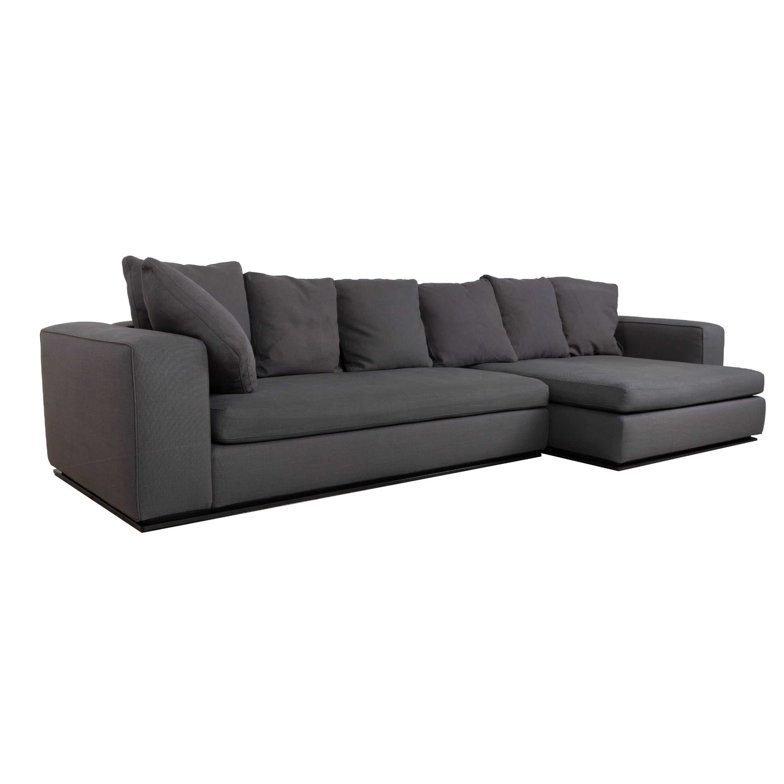 Minotti Stoff Ecksofa Grau Sofa Couch