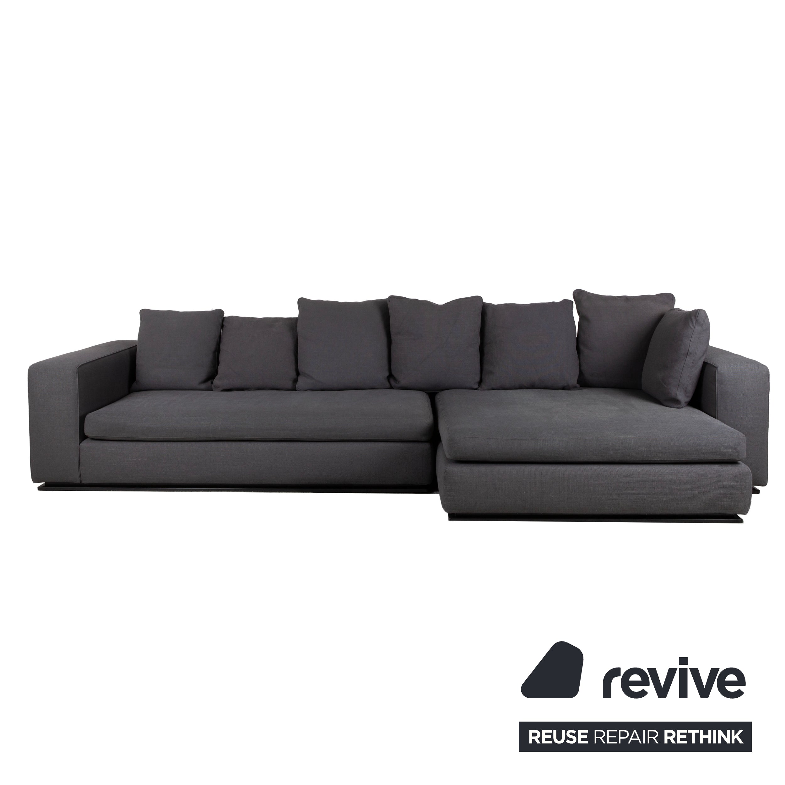 Minotti Stoff Ecksofa Grau Sofa Couch