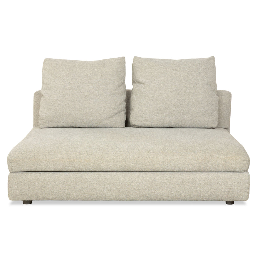 Minotti Stoff Zweisitzer Grau Hellgrau Sofa Couch inkl. Kissen