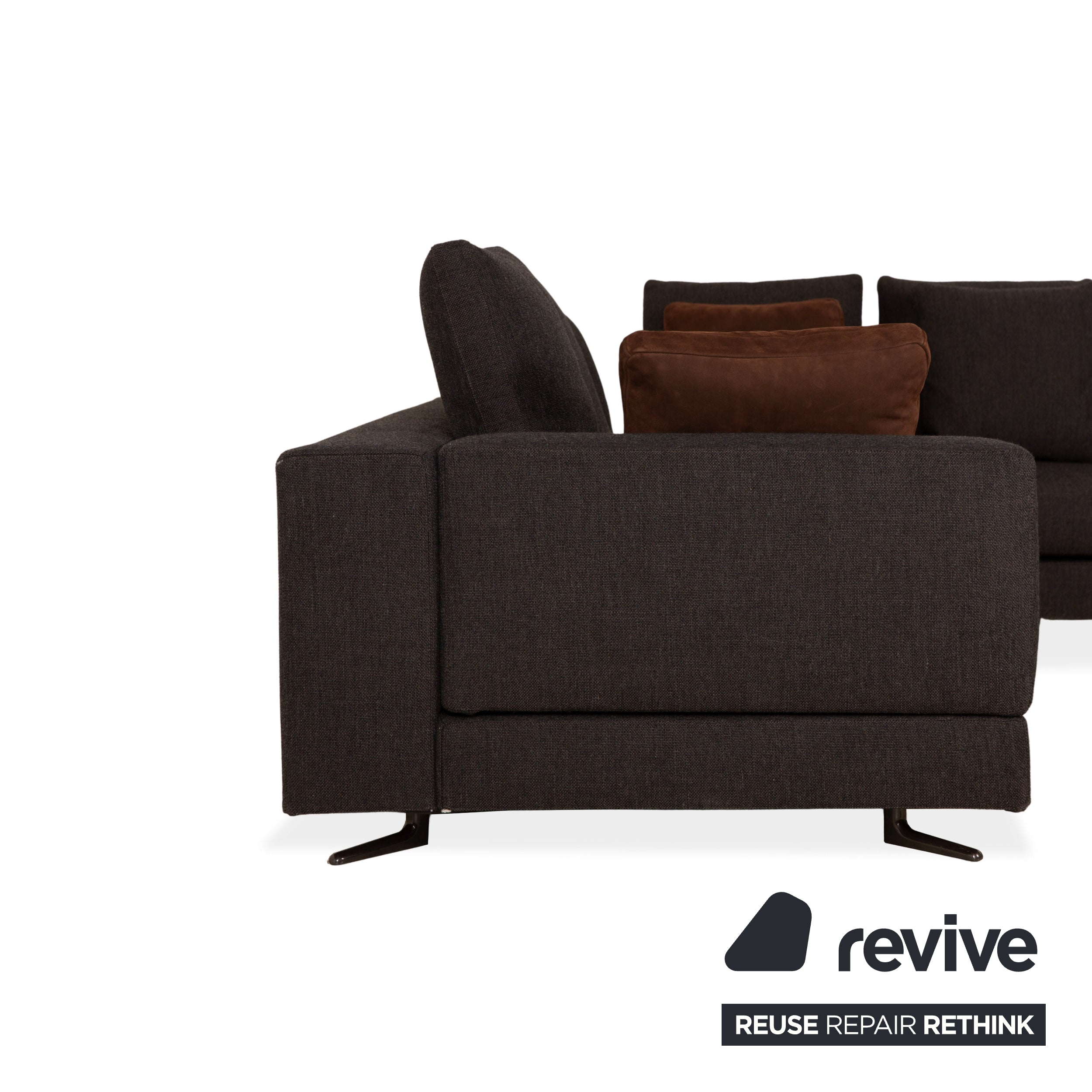 Minotti White Stoff Ecksofa Grau Sofa Couch