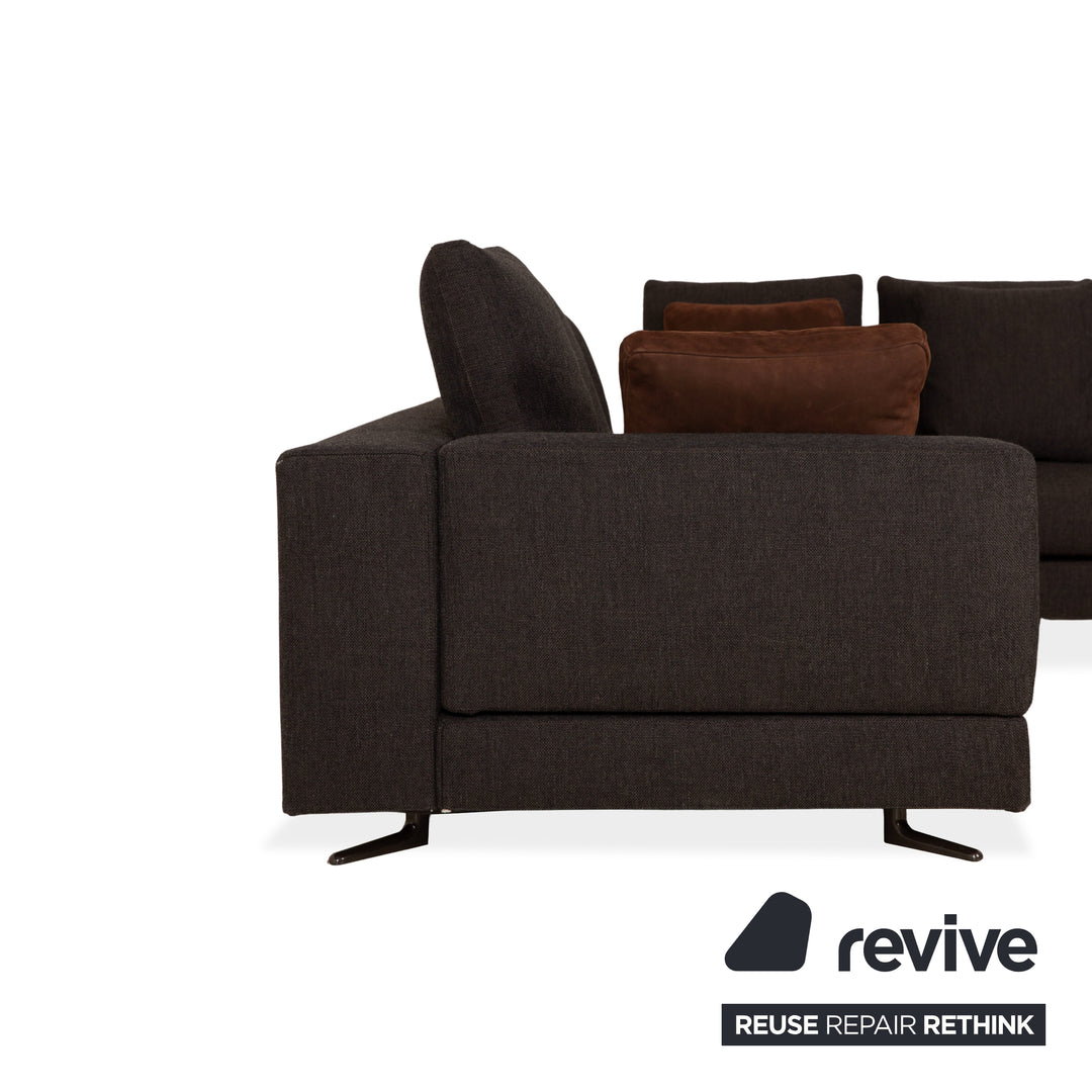 Canapé d'angle Minotti en tissu blanc, canapé gris