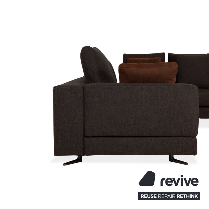 Canapé d'angle Minotti en tissu blanc, canapé gris