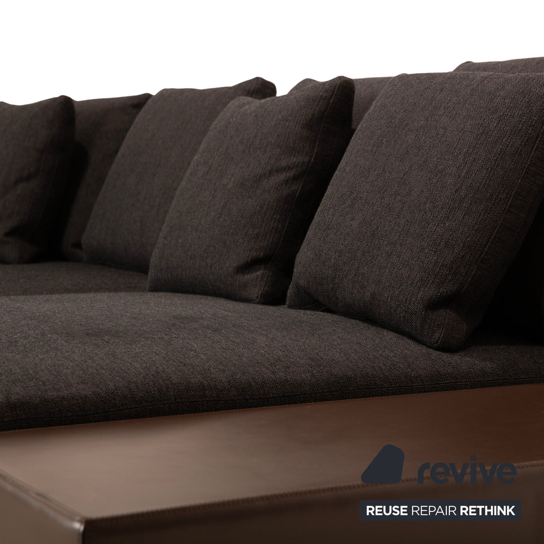 Canapé d'angle Minotti en tissu blanc, canapé gris