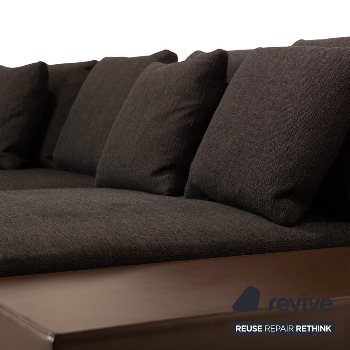 Canapé d'angle Minotti en tissu blanc, canapé gris