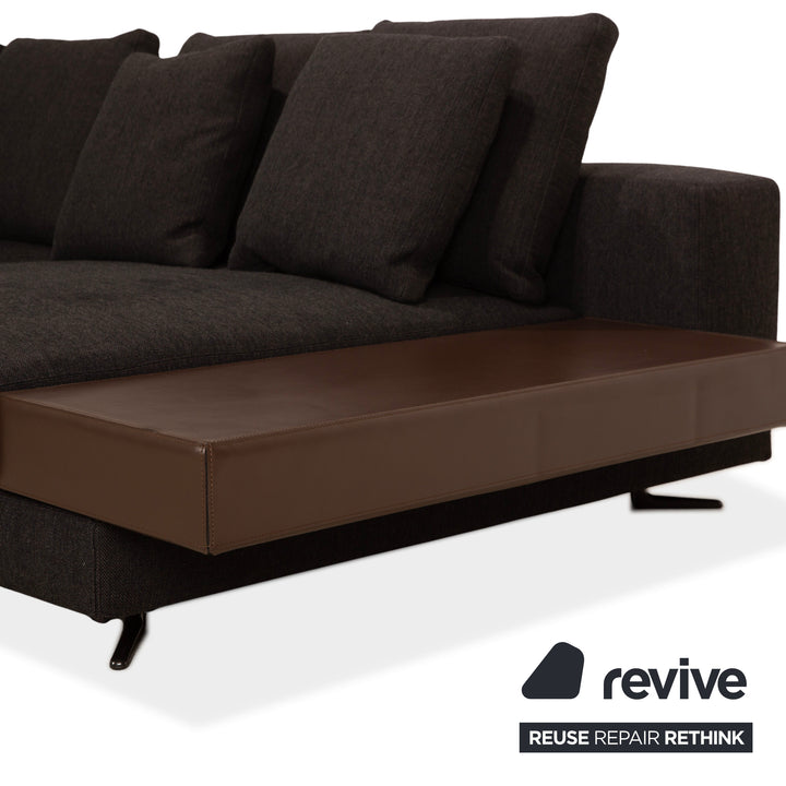 Canapé d'angle Minotti en tissu blanc, canapé gris