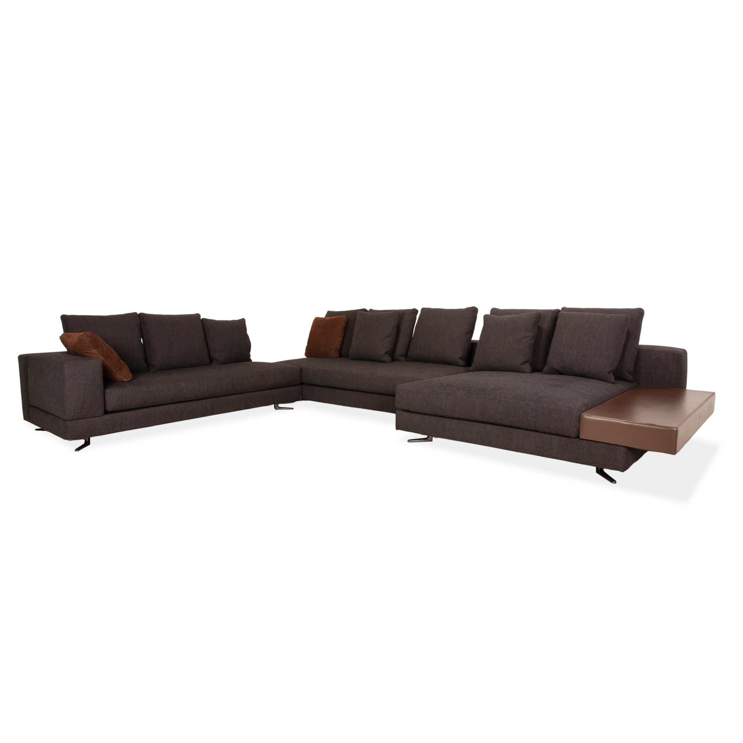 Minotti White Stoff Ecksofa Grau Sofa Couch