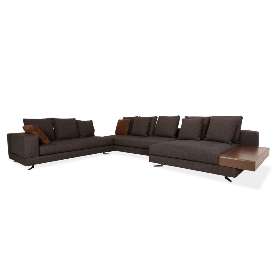 Minotti White Stoff Ecksofa Grau Sofa Couch