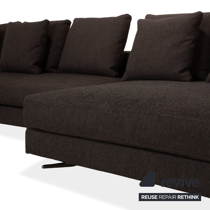 Canapé d'angle Minotti en tissu blanc, canapé gris