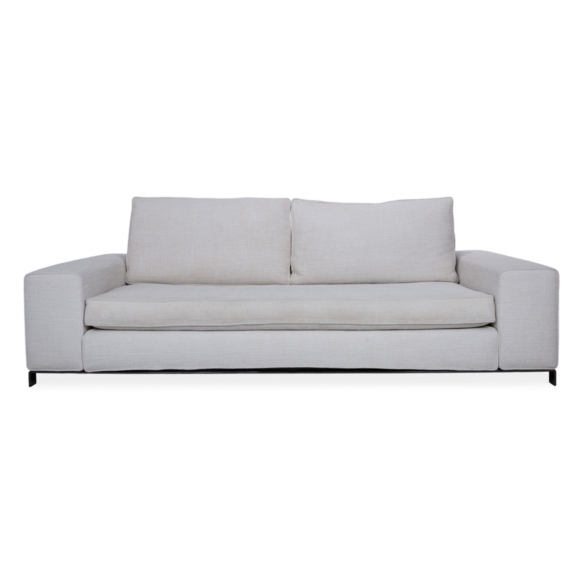 Minotti Williams Stoff Dreisitzer Creme Beige Sofa Couch