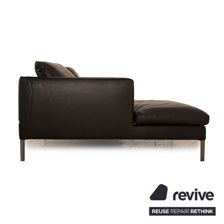 Molteni Paul Canapé d'angle en cuir Récamière gauche Canapé noir