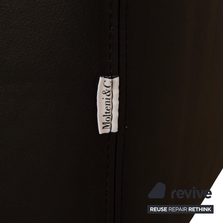 Molteni Paul Canapé d'angle en cuir Récamière gauche Canapé noir