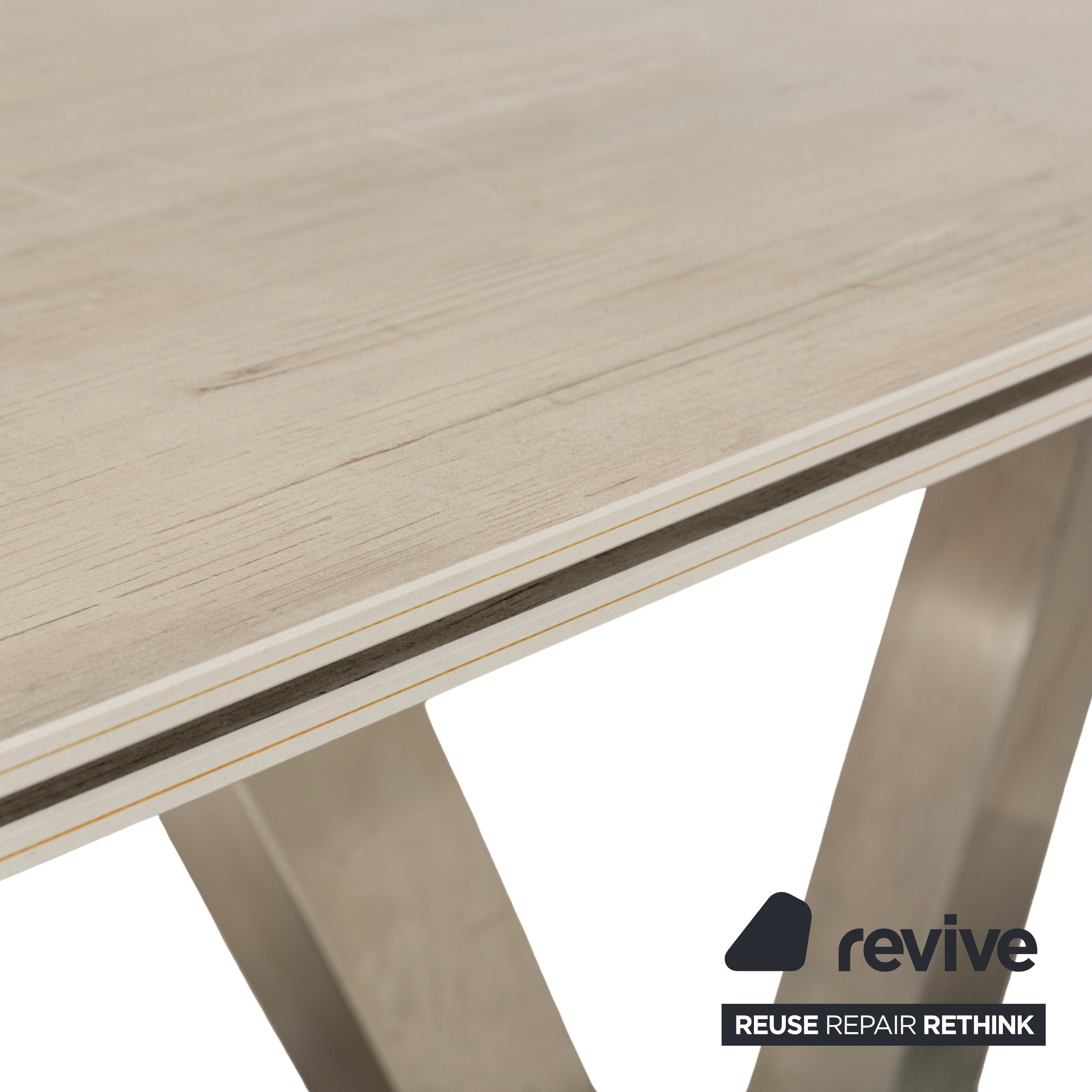 Mondo Steingut Esstisch Holzoptik Grau Creme Ausziehfunktion 160-210 x 100 cm