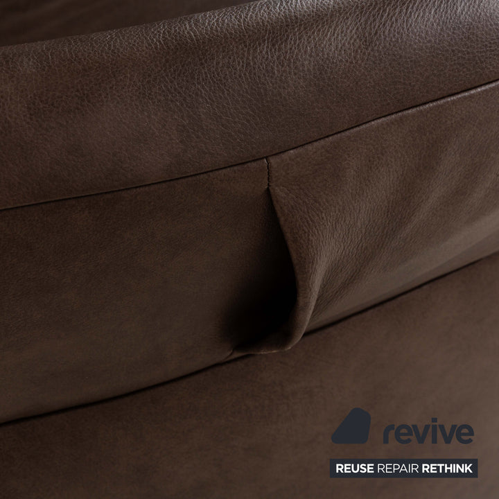Mondo Varia Canapé deux places en cuir marron à fonction électrique